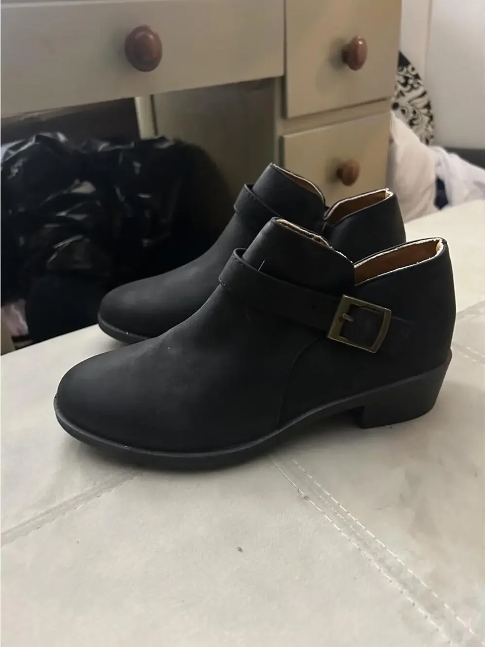 Brand new Black ankle boots with buckle detail size 7.5